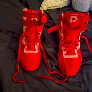 Mint condition red and pink Reebok vintage woman’s high top shoes